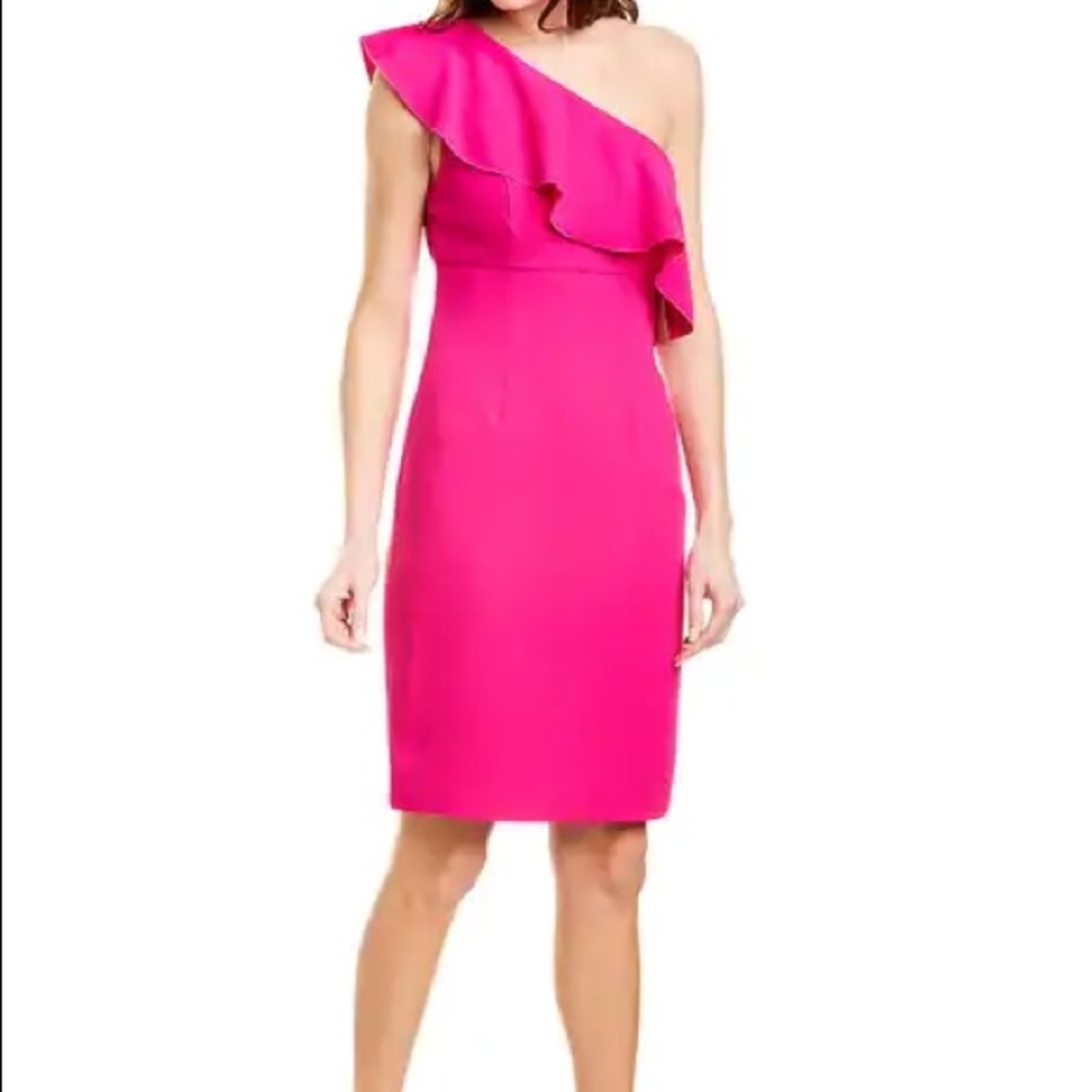 Worn ONCE Trina Turk Ruffle Dress Pink Size 10